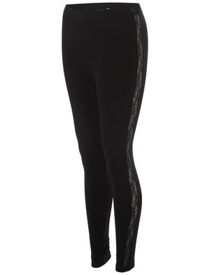 Thea lace panel Black leggings
