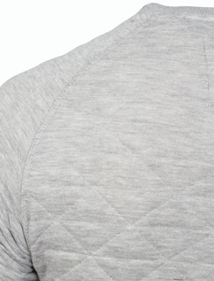 Mens Nicholas Triangle Quilt Sweatshirt in Grey Marl