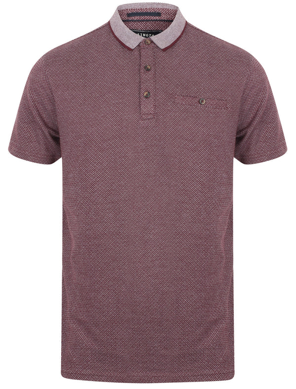 Leopold Jacquard Cotton Polo Shirt In Wine Tasting - Kensington Eastside