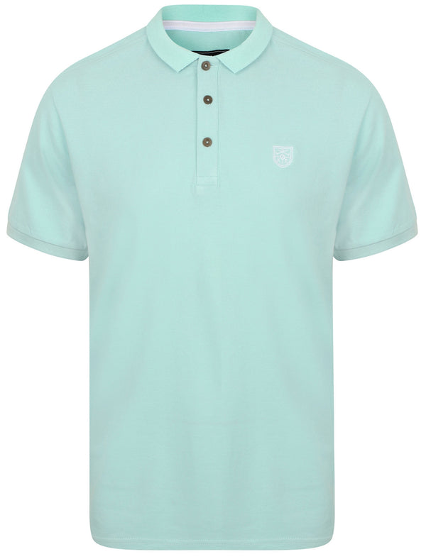 Lewisham Cotton Pique Polo Shirt In Pastel Turquoise - Kensington Eastside