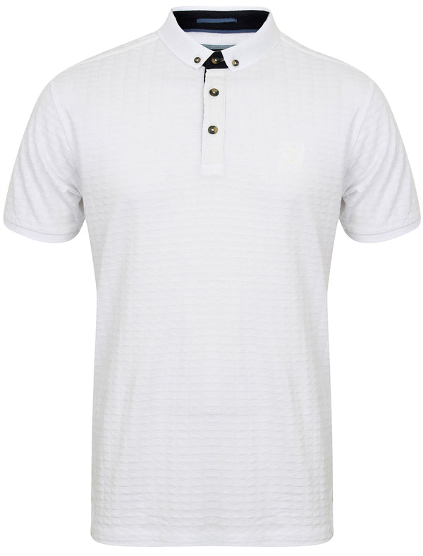 Atherstone Jacquard Jersey Polo Shirt in Optic White - Kensington Eastside