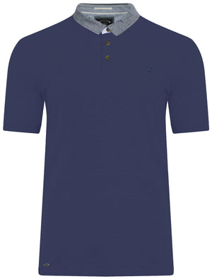 Dunstable Chambray Collar Polo Shirt in Bijou Blue - Kensington Eastside