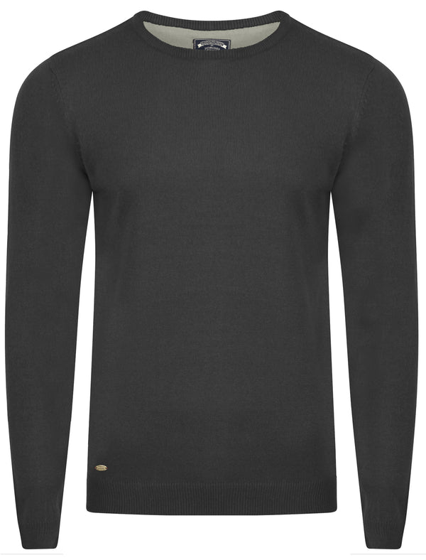 Fredrikstad Crew Neck Jumper in Charcoal Marl - Kensington Eastside
