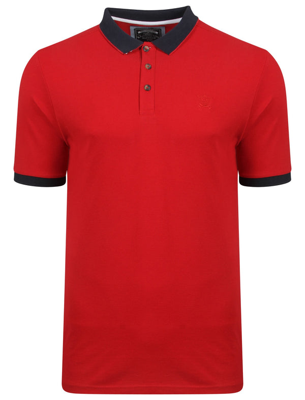 Geary Piqué Polo Shirt In Red - Kensington Eastside