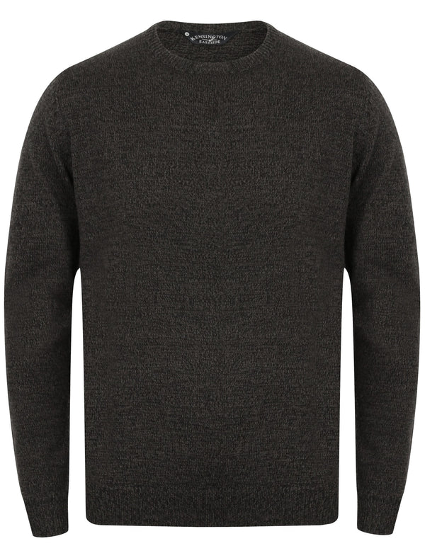 Hale Crew Neck Wool Blend Jumper In Black / Charcoal - Kensington Eastside