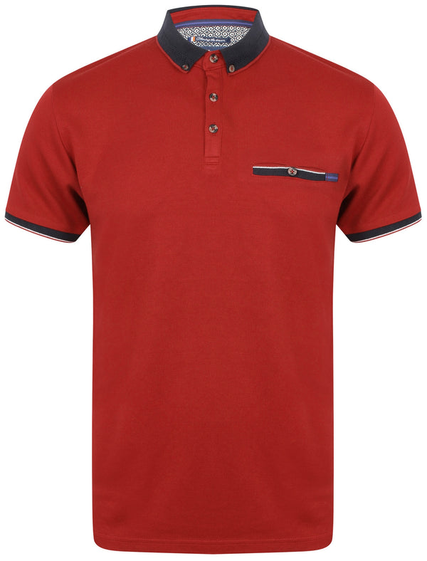 Cullum Pique Polo Shirt In Red  - Le Shark