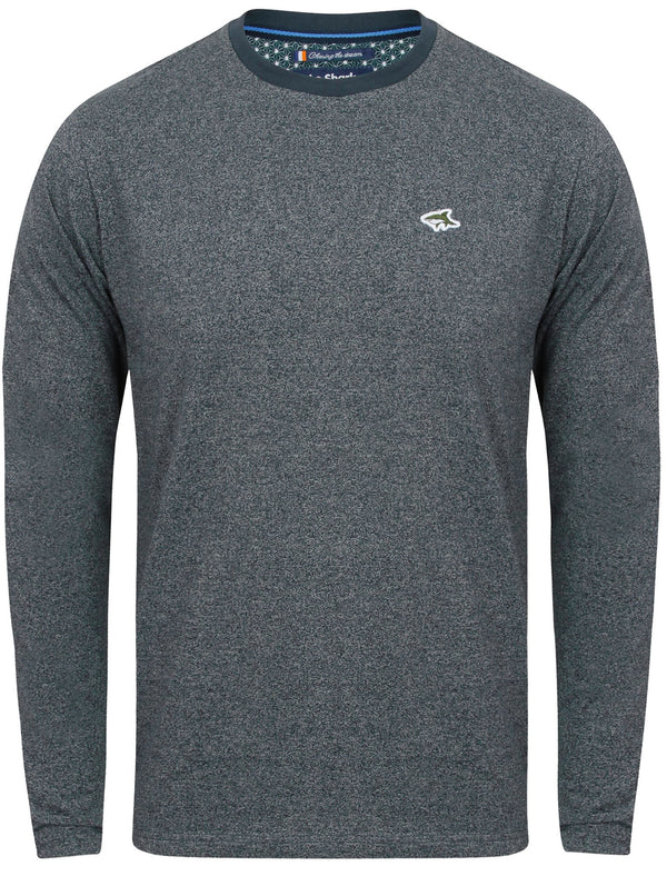 Highgate Long Sleeve Top in Navy Fleck - Le Shark