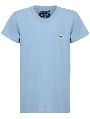Boys Kensal V Neck Cotton Jersey T-Shirt in Placid Blue - Le Shark Kids