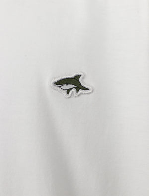 Boys Kensal V Neck Cotton Jersey T-Shirt in Optic White - Le Shark Kids
