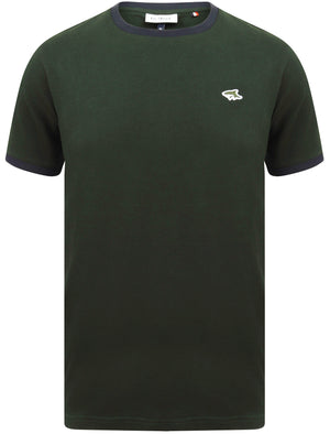 Maryon 2 Cotton Jersey Crew Neck Ringer T-Shirt In Pine Grove - Le Shark