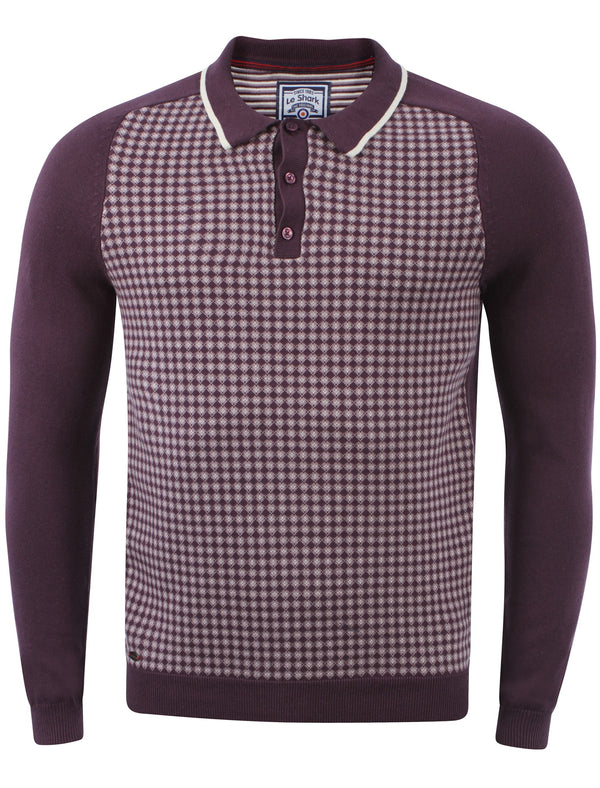 Men's Le Shark Perry Purple Long Sleeved  Polo Shirt