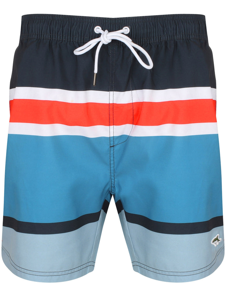 Volos Colour Block Swim Shorts In Blue Ester Le Shark Tokyo Laundry