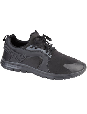 Mens Renagade Lace Up Running Trainers in Black