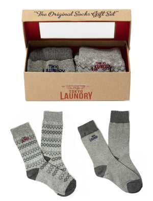 Tokyo Laundry Macklemore charcoal sock gift set (2 Pack)