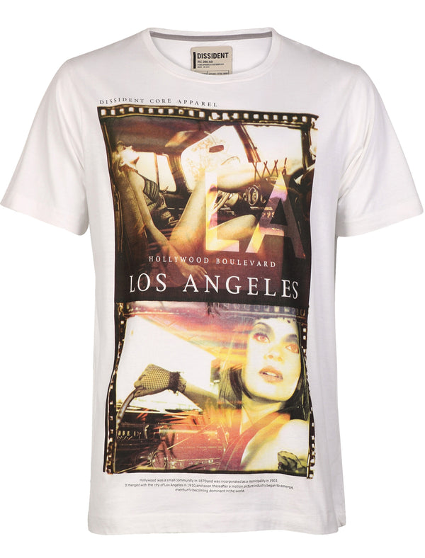 Dissident Girls Car Cotton printed T-Shirt in Optic White