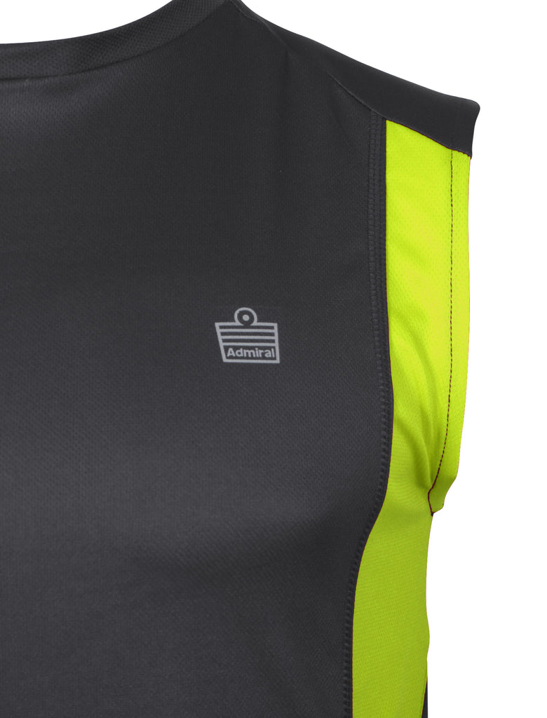 Mens Shawn Sportswear Vest Top in Grey / Lime - Admiral