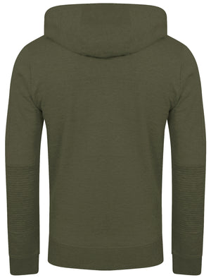 Mens Todd Qutory Panel Hoodie with Pocket Sleeve in Khaki