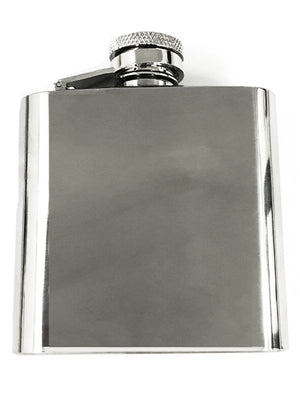 Nick 2½ oz Polished Stainless Steel Hip Flask in Silver