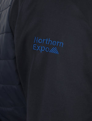 Manning Quilted Panel Jacket with Hood In Midnight Blue - Northern Expo