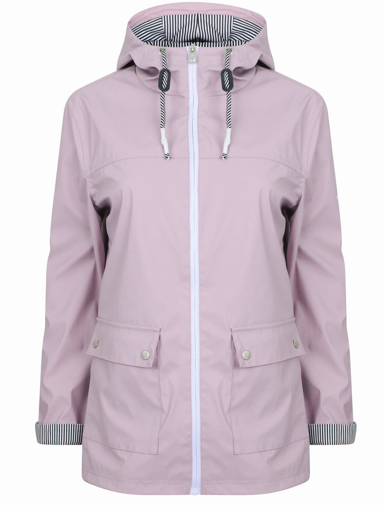Puffin Shower Resistant Hooded Rain Coat in Iris Northern Expo