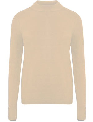 Ramsay Turtle Neck Cashmillon Knitted Jumper in Clotted Cream - Plum Tree