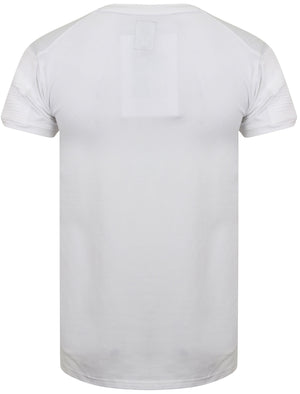 St Berno Longline T-Shirt with Sleeve Panels in Optic White - Saint & Sinner