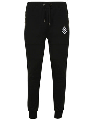 St Eata Cuffed Joggers with Rips in Jet Black - Saint & Sinner