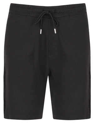 St Harison Jogger Shorts with Rose Embroidery In Black - Saint & Sinner