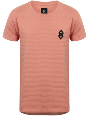 St Vega Ribbed Jersey Longline T-Shirt in Rose Tan - Saint & Sinner