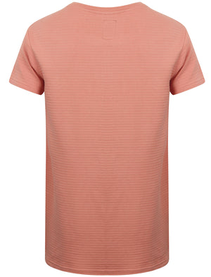 St Vega Ribbed Jersey Longline T-Shirt in Rose Tan - Saint & Sinner