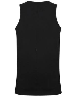 St Whiteleaf  Palm Printed Vest Top In Black - Saint & Sinner