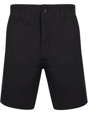Billy’s Bay Cotton Twill Chino Shorts with Peach Finish In Jet Black - South Shore