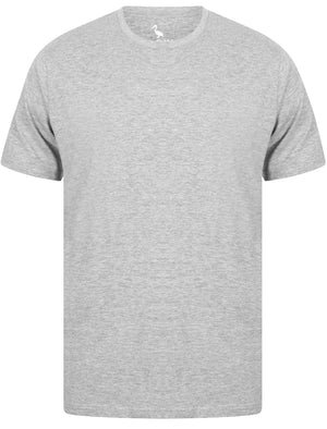 Clancy Basic Cotton Crew Neck T-Shirt In Light Grey Marl - South Shore