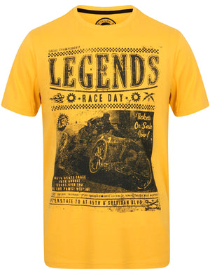 Legends Motif Crew Neck T-Shirt In Yellow Iris - South Shore