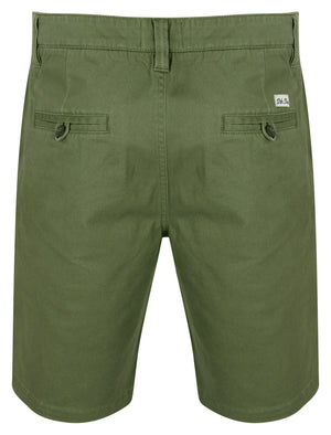 Scotch Cotton Twill Chino Shorts with Stretch In Duck Green - South Shore