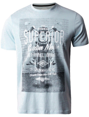 Superior Motif Cotton T-Shirt In Starlight Blue - South Shore