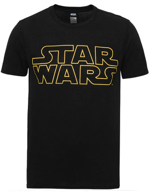 Star Wars Logo Crew Neck T-Shirt in Black / Yellow