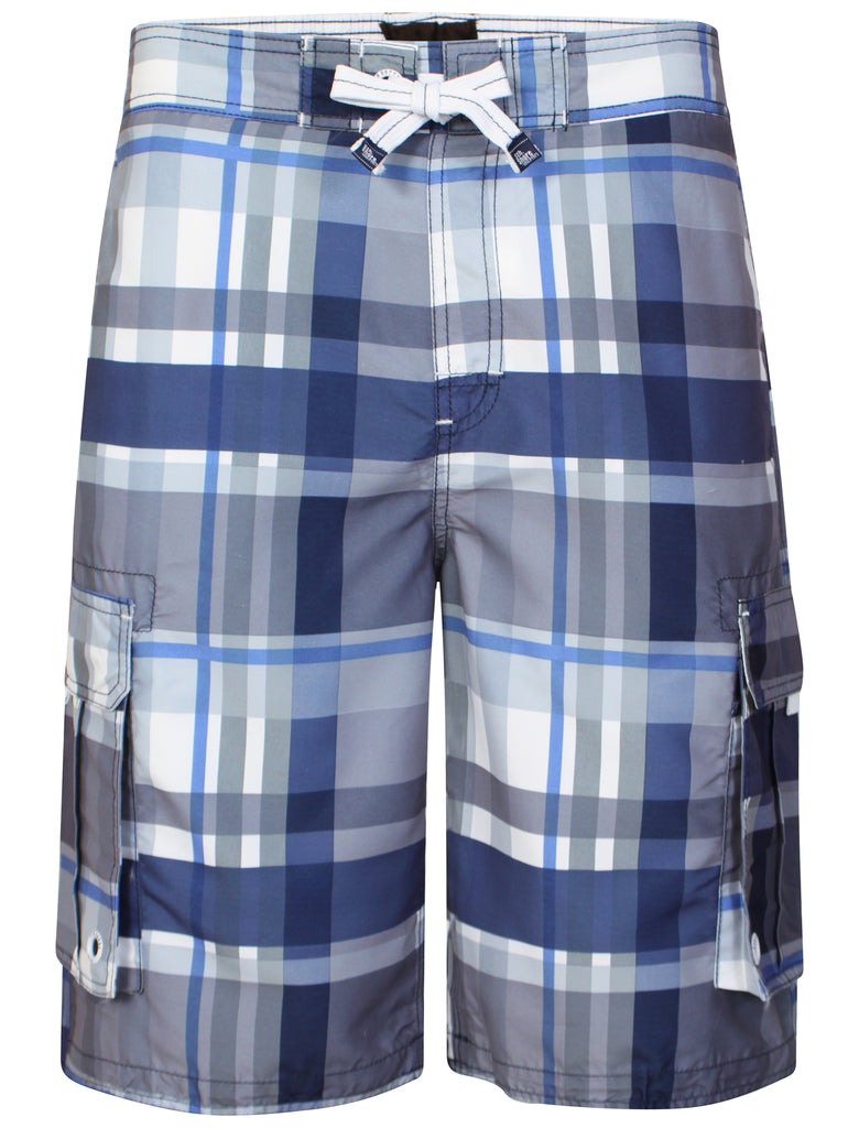 Sth Shore Prt Chk Navy/Blue Mens Swim Shorts – Tokyo Laundry