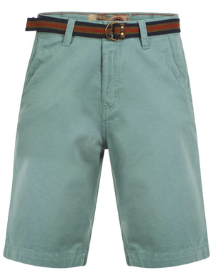 Mens Tokyo Laundry Armel turquoise shorts with belt