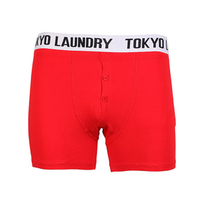 Manson (2 Pack) Boxer Shorts Set in Dark Navy / Tokyo Red - Tokyo Laundry