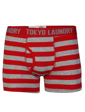 Otterlake (2 Pack) Boxer Shorts Set in Tokyo Red / Lt Grey Mar - Tokyo Laundry