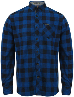 Alhambra Checked Flannel Shirt in Sapphire / Navy  - Tokyo Laundry