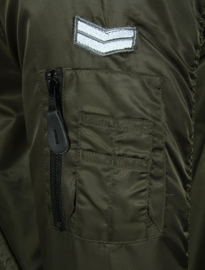 Amalfi Bomber Jacket with Flight Patches in Amazon Khaki - Tokyo Laundry