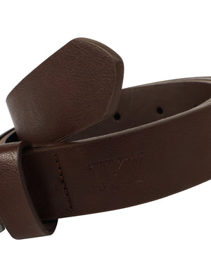Blaize Faux Leather Belt In Tanned Leather - Tokyo Laundry