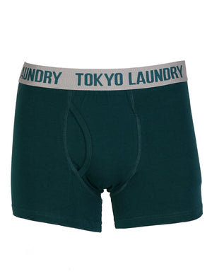 Camden (2 Pack) Boxer Shorts Set in Light Grey Marl / Deep Teal - Tokyo Laundry