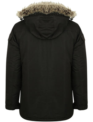 Cameron Parka Coat with Fur Trim Hood in Black - Tokyo Laundry