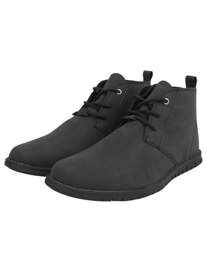 Century Faux Leather Chukkah Desert Boots in Black - Tokyo Laundry