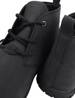 Century Faux Leather Chukkah Desert Boots in Black - Tokyo Laundry