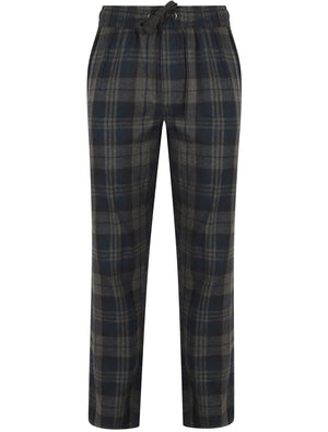 Chamois Brushed Flannel Checked Lounge Pants in Estate Blue - Tokyo Laundry