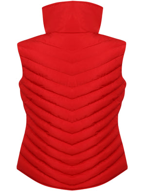 Chervil Padded Gilet With Funnel Neck In Crimson - Tokyo Laundry